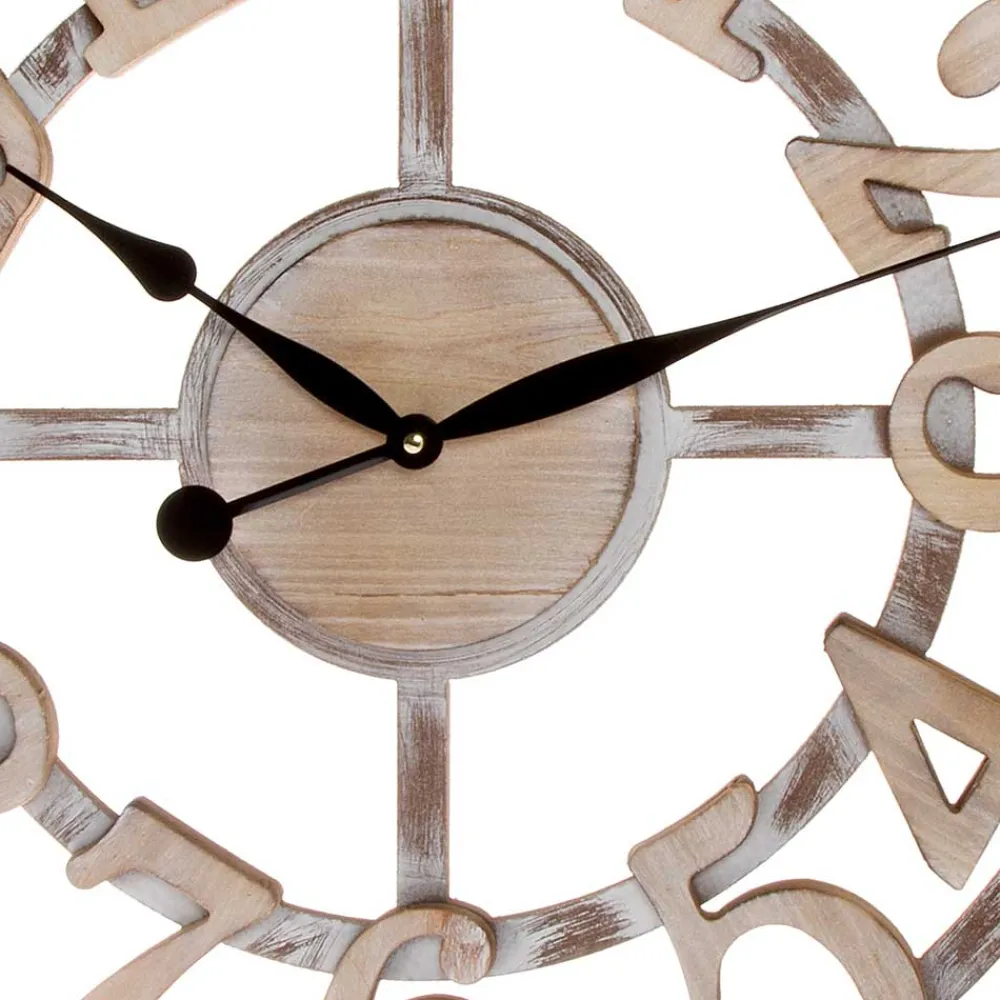 Wohnen Skelett Design Wanduhr in White Wash - Herri