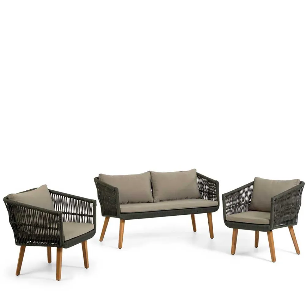 Wohnen Sofa & Sessel aus Kordel-Geflecht - Lagoas (dreiteilig)
