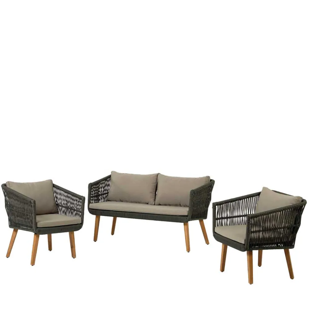 Wohnen Sofa & Sessel aus Kordel-Geflecht - Lagoas (dreiteilig)