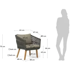 Wohnen Sofa & Sessel aus Kordel-Geflecht - Lagoas (dreiteilig)