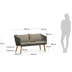 Wohnen Sofa & Sessel aus Kordel-Geflecht - Lagoas (dreiteilig)