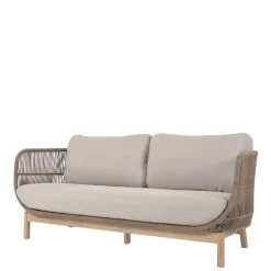 Wohnen Sofa aus Kordel Geflecht & Holz mit Polster - Calivias