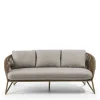 Wohnen Rattanmöbel*Sofa aus Seilgeflecht in Hellbraun & Beige - Jadnea