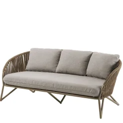 Wohnen Rattanmöbel*Sofa aus Seilgeflecht in Hellbraun & Beige - Jadnea