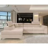 Wohnen Sofaecke mit Schlaffunktion in Beige Webstoff - Rirua