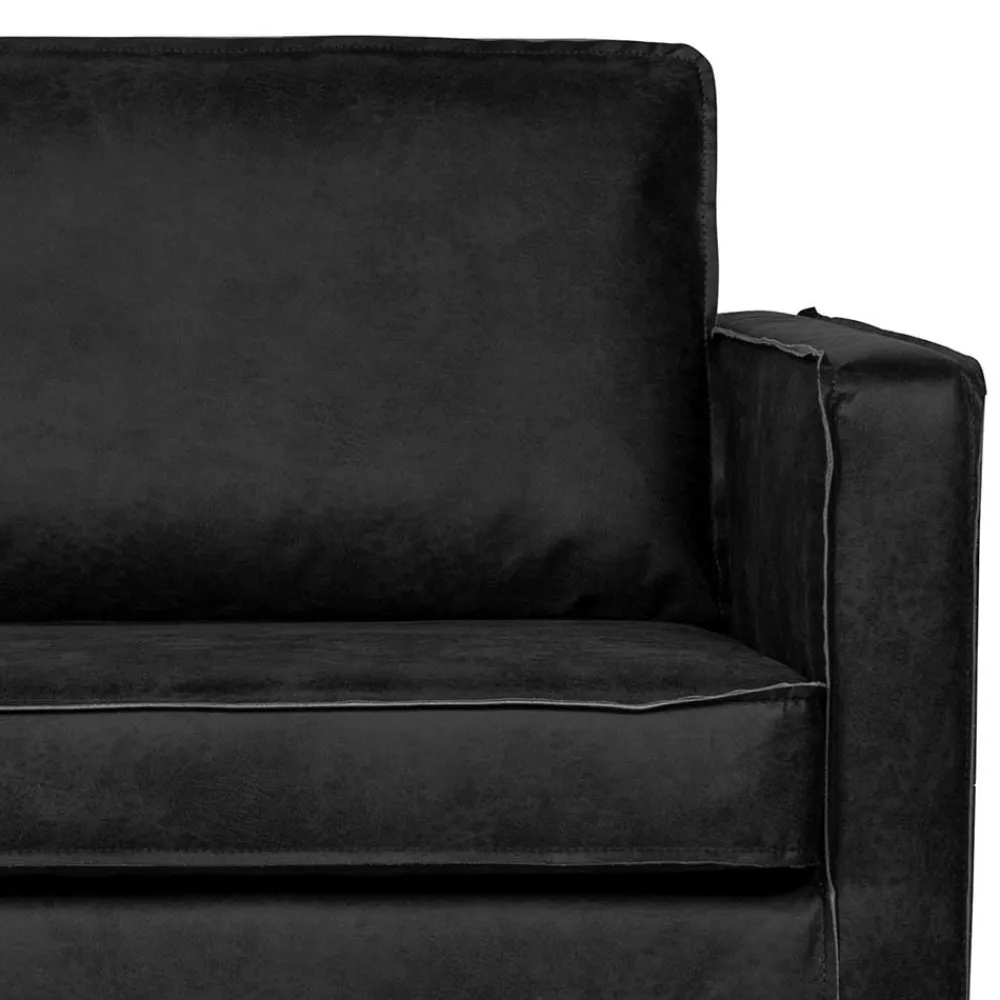 Wohnen Retro Möbel|Sofas*Sofaliege aus Recyclingleder Schwarz - Avonita