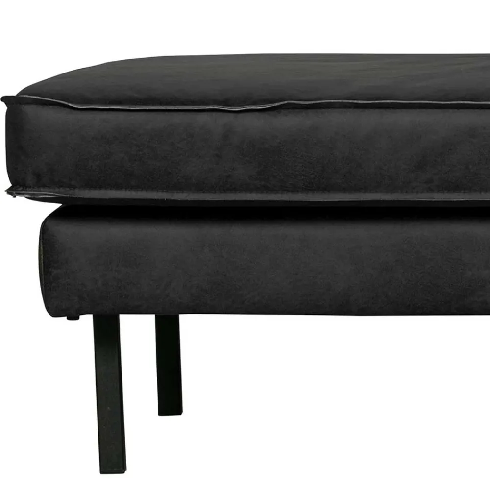 Wohnen Retro Möbel|Sofas*Sofaliege aus Recyclingleder Schwarz - Avonita