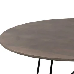 Wohnen Schwarze Möbel|Graue Möbel*Sofatisch aus Mangobaum Massivholz in Mattsilber - Dosa