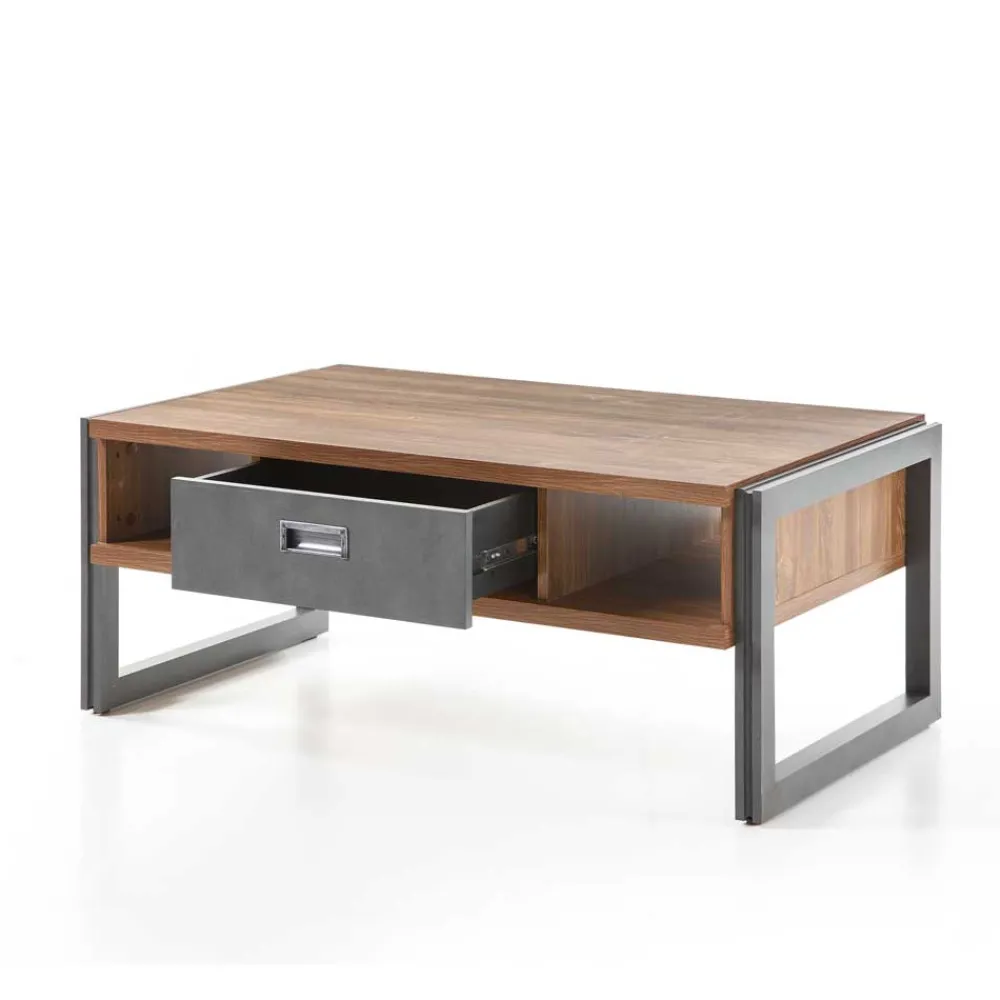 Wohnen Sofatisch Rompira in Eiche dunkel Schiefer Grau