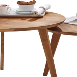 Wohnen Couchtisch|Retro Möbel*Sofatisch Set aus Wildeiche Massivholz - Ofmany (zweiteilig)
