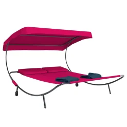 Wohnen Metall-Gartenmöbel|Gartenliegen*Sonnenliege für zwei Personen in Rot - Conopca