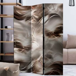 Wohnen Spanische Wand in Braun & Hellgrau bedruckt - Dennja