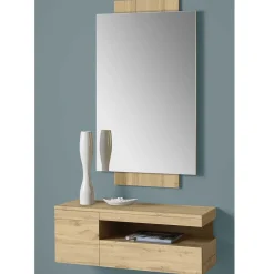 Wohnen Garderoben|Garderoben*Spiegel & Hängekonsole in Wildeiche - Loriot (zweiteilig)