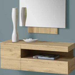 Wohnen Garderoben|Garderoben*Spiegel & Hängekonsole in Wildeiche - Loriot (zweiteilig)