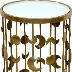 Wohnen Spiegel Beistelltisch auf Säulengestell mit Monden - Teameus