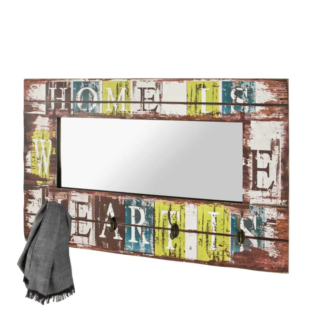 Wohnen Vintage Möbel*Spiegel Garderobe Yilmo mit Haken