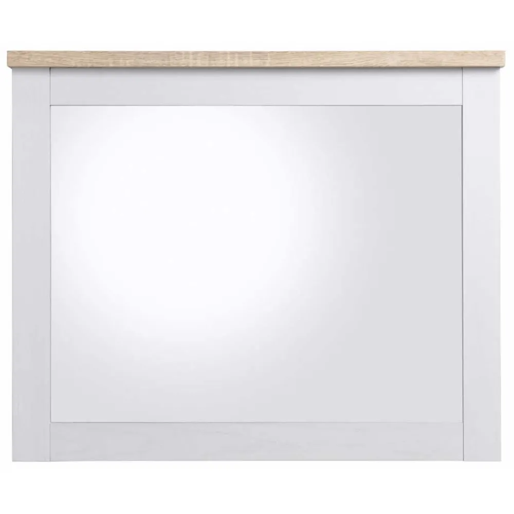 Wohnen Spiegel|Flurspiegel*Spiegel in Weiß & Sonoma-Eiche Dekor - Nudion