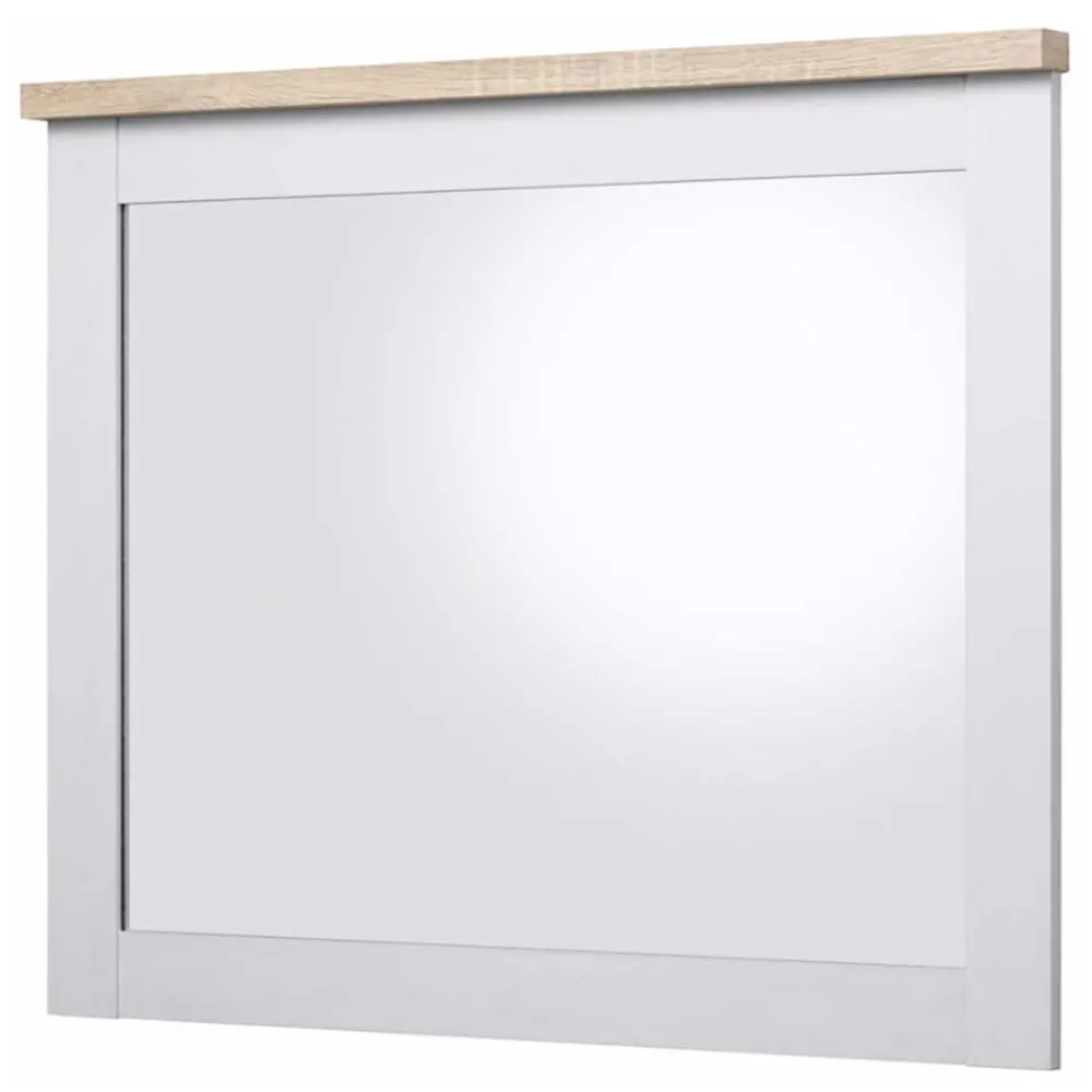 Wohnen Spiegel|Flurspiegel*Spiegel in Weiß & Sonoma-Eiche Dekor - Nudion