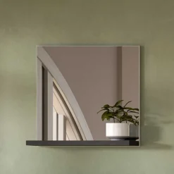 Wohnen Spiegel|Flurspiegel*Spiegel mit Ablage in Dunkelgrau - Suad