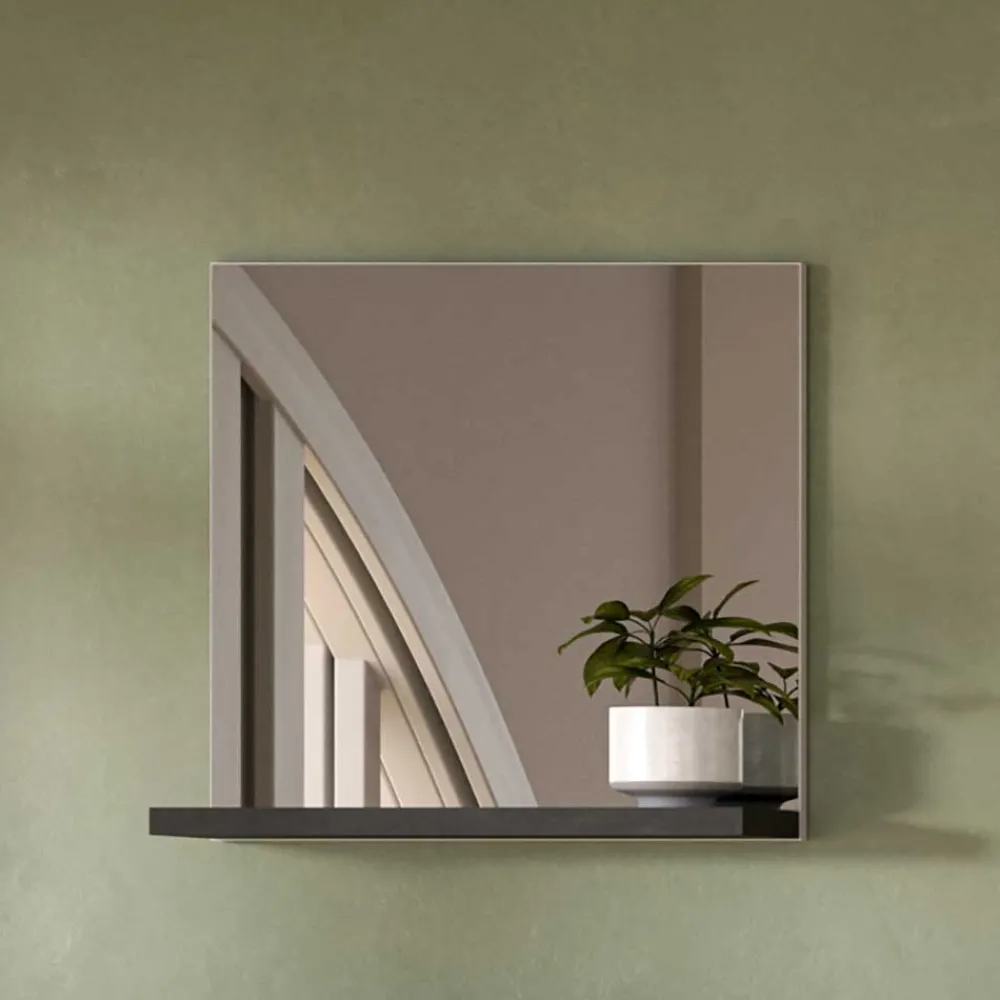 Wohnen Spiegel|Flurspiegel*Spiegel mit Ablage in Dunkelgrau - Suad