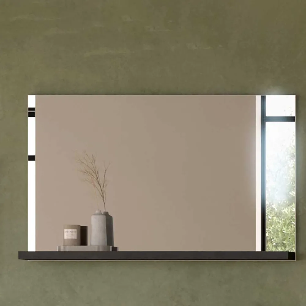 Wohnen Spiegel|Flurspiegel*Spiegel mit Ablage in Dunkelgrau - Suad
