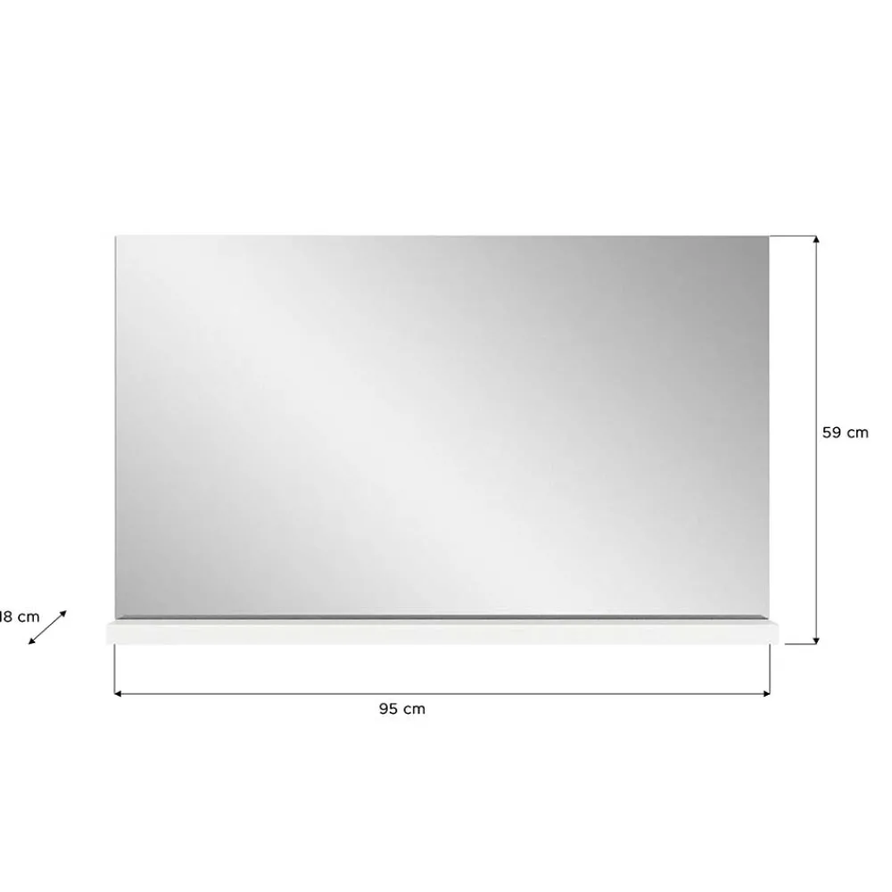 Wohnen Spiegel|Flurspiegel*Spiegel mit Ablage in Dunkelgrau - Suad