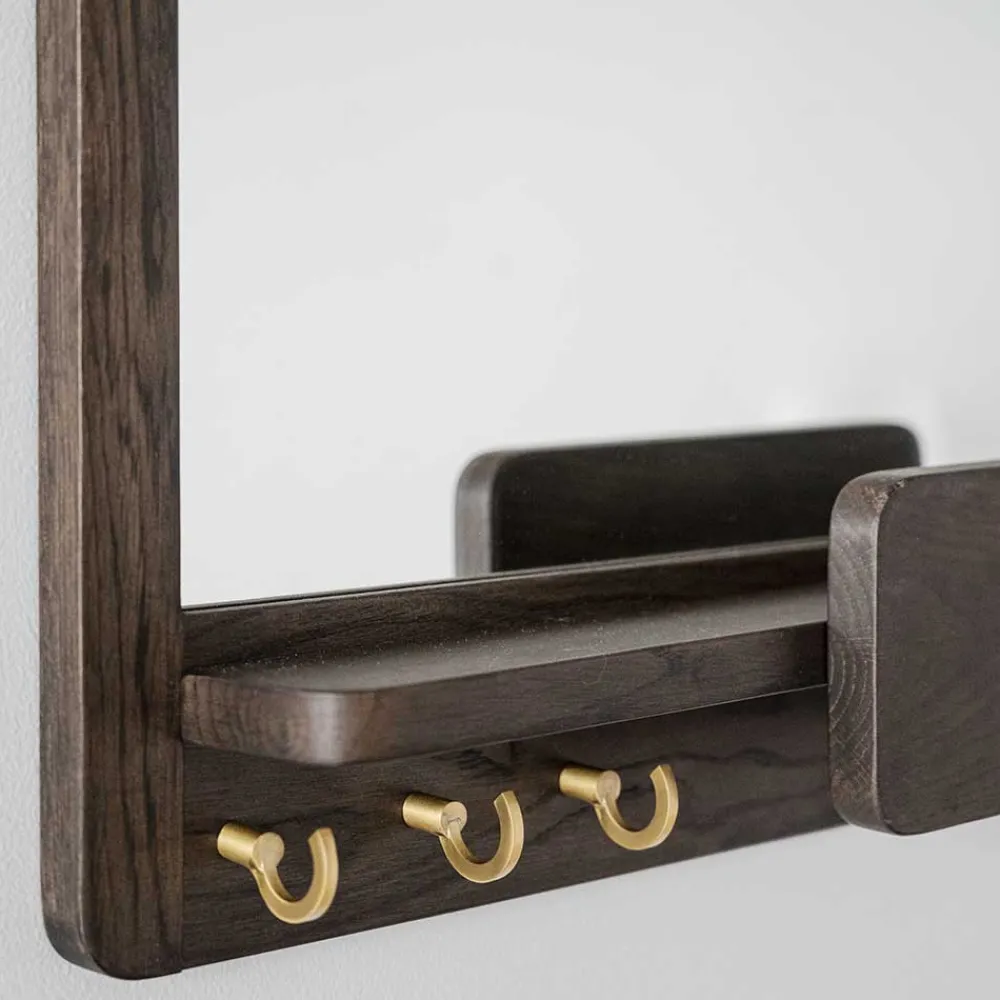 Wohnen Spiegel mit Briefablage & Schlüsselhaken - Cora