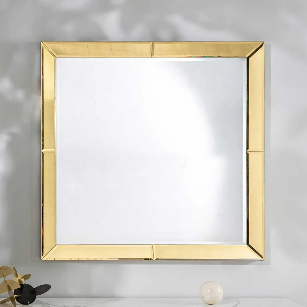 Wohnen Spiegel|Flurspiegel*Spiegel mit Glasrahmen in Gold - Sognory