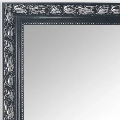 Wohnen Spiegel mit Holzrahmen in Schwarz Silber - Aphrano