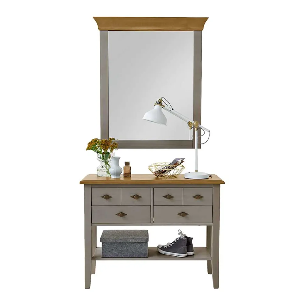 Wohnen Garderoben|Garderoben*Spiegel mit Kommode Cempino in Grau (zweiteilig)