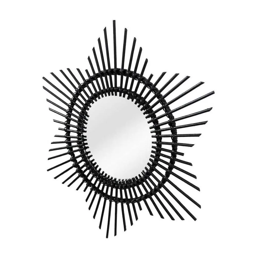 Wohnen Rattanmöbel|Spiegel*Spiegel mit Rattanrahmen im Stern Look - Manna