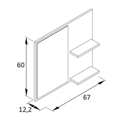 Wohnen Spiegel mit Regal in Dunkelgrün - Aqua