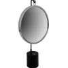 Wohnen Spiegel mit Ständer in Silber und Schwarz - Fraduno