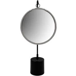 Wohnen Spiegel mit Ständer in Silber und Schwarz - Fraduno