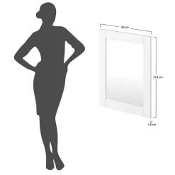 Wohnen Spiegel mit weißem Massivholzrahmen - Indico