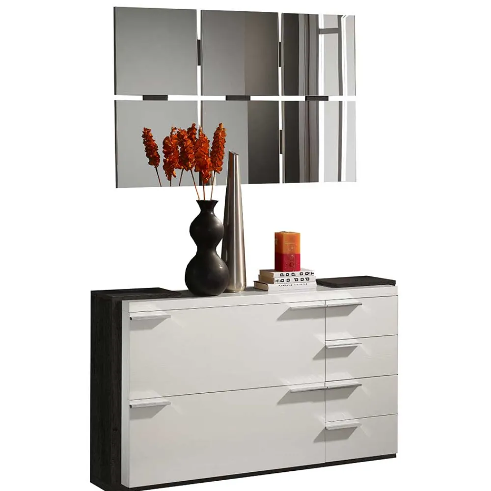 Wohnen Garderoben|Garderoben*Spiegel Set & Schuhschrank - Alexandra (zweiteilig)