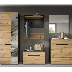 Wohnen Spiegel und Schuhkommode Set - Norja (zweiteilig)