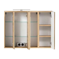 Wohnen Spiegelschrank 4-türig & Unterbeckenschrank - Mia (zweiteilig)