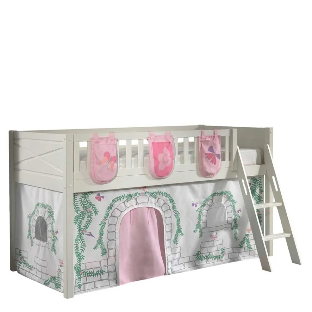 Wohnen Jugendbetten|Kindermöbel*Spielbett Kinderhochbett Schloss und Schmetterlinge - Brandon