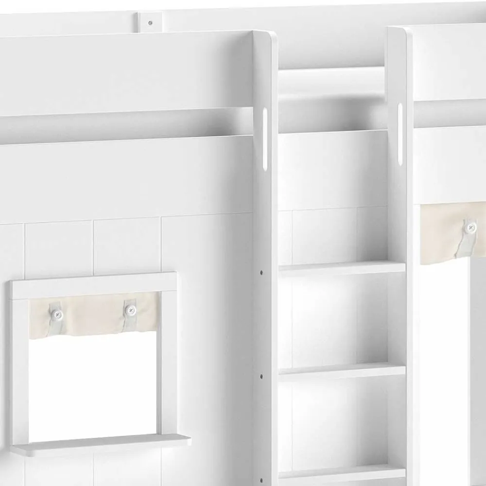 Kinder Wohnen Spielbett mit Hütte 120 cm hoch - Aramo