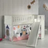 Kinder Wohnen Spielbett mit schräger Rutsche Prinzessin - Novelya