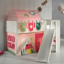 Kinder Wohnen Spielbett mit schräger Rutsche Frühlingsmotive - Annimo