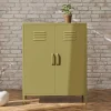 Wohnen Spind Design Highboard in Oliv Grün - Austral