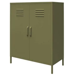 Wohnen Spind Design Highboard in Oliv Grün - Austral