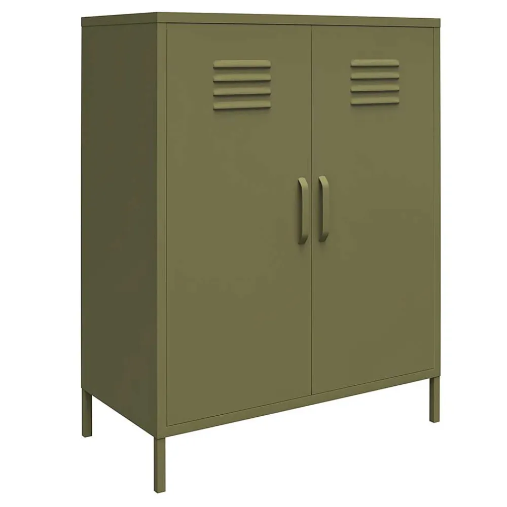 Wohnen Spind Design Highboard in Oliv Grün - Austral