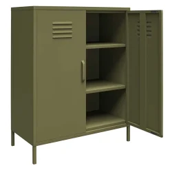 Wohnen Spind Design Highboard in Oliv Grün - Austral