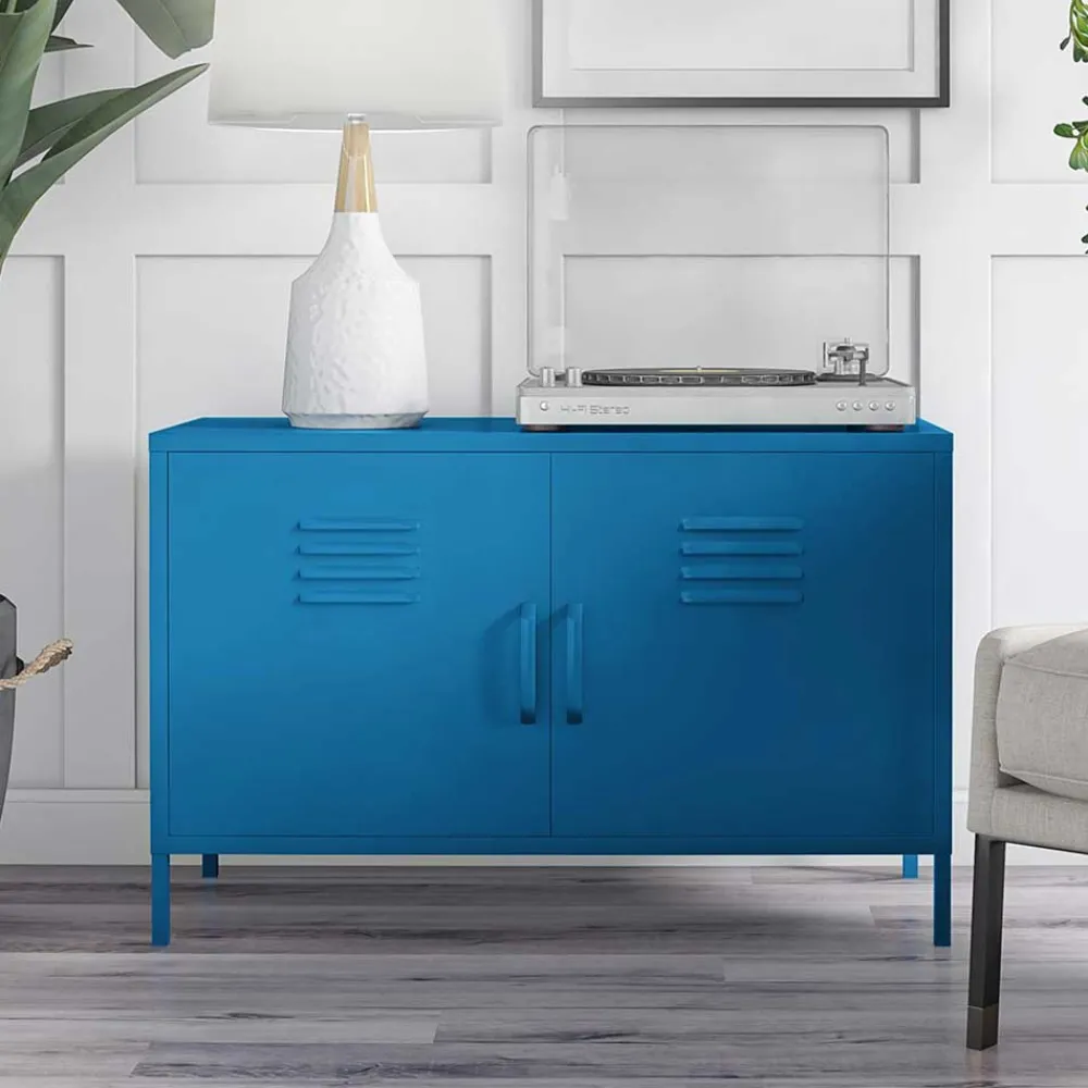 Wohnen Spind Design Kommode in Blau - Datinel
