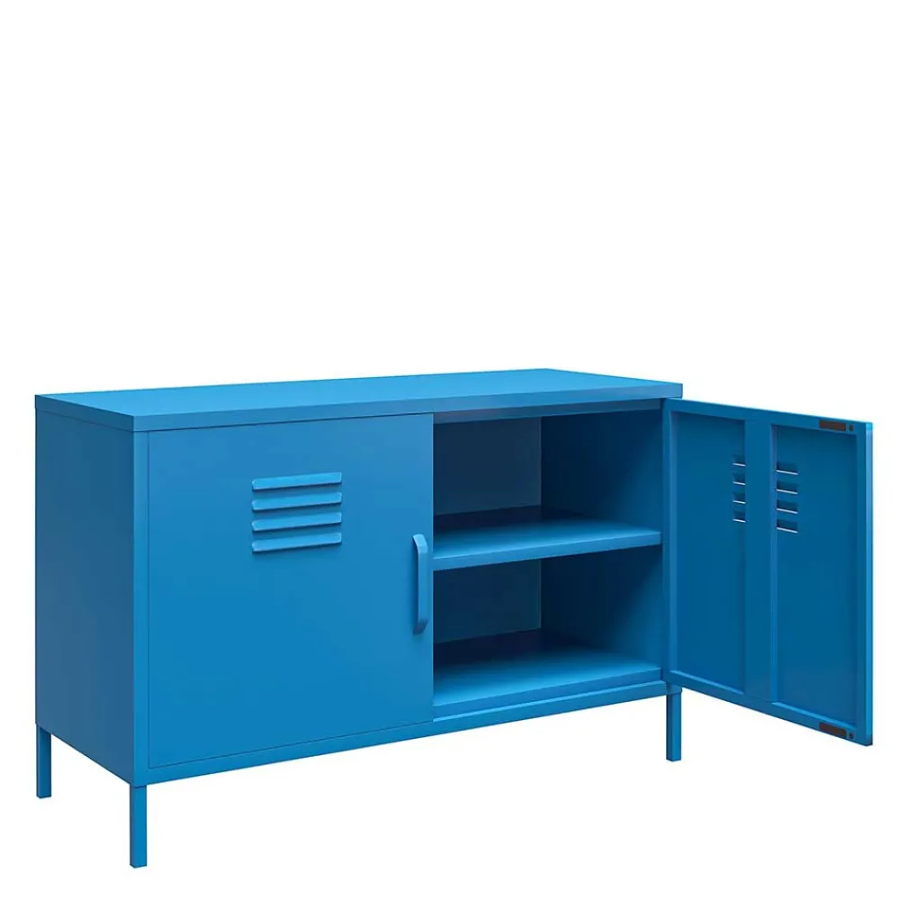 Wohnen Spind Design Kommode in Blau - Datinel