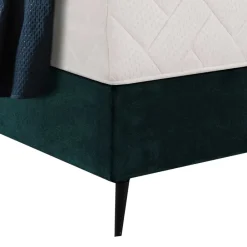 Wohnen Retro Möbel*Springboxbett in Petrol Blau Stoff - Custon