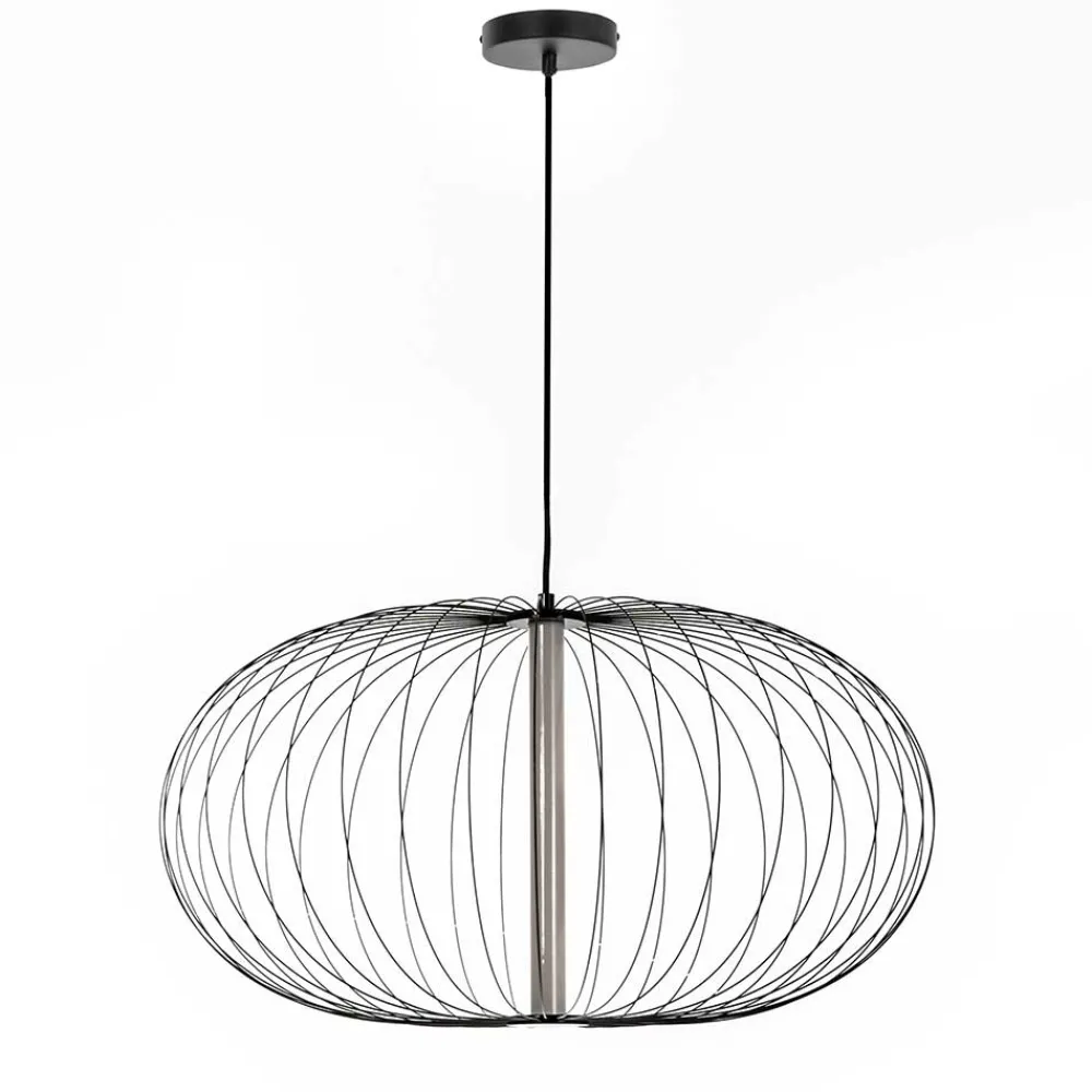 Wohnen Lampen & Leuchten*Stahl Draht Hängeleuchte in Schwarz - Eradesca